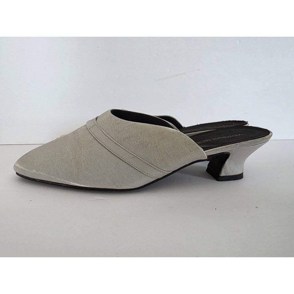 Victorias Secret Silver Slip-On Mules Size L